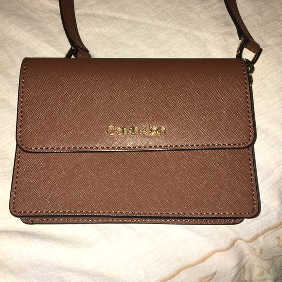 Calvin Klein Handbags - Calvin Klein Hayden Walnut Saffiano Crossbody MSRP $118